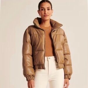 Abercrombie & Fitch Vegan Leather Mini Puffer